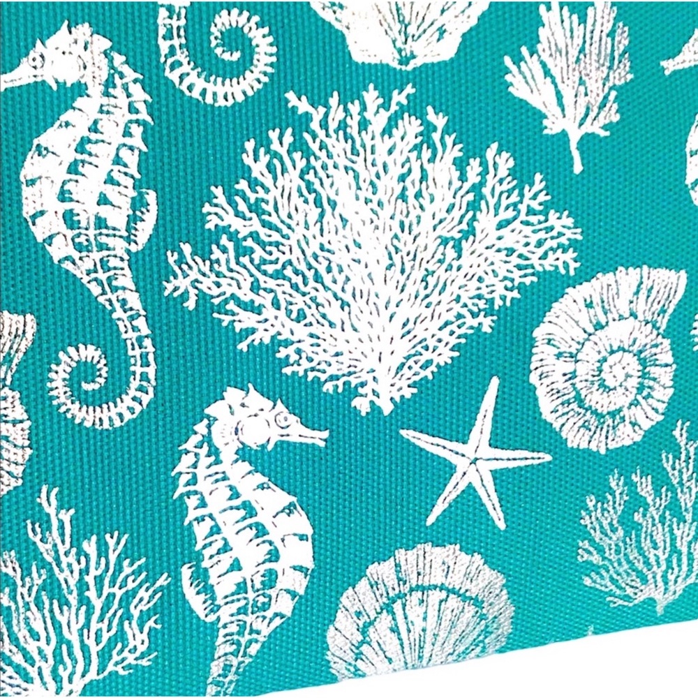Trendy Sea Life Teal Turquoise Clutch Bag Wristlet BBQ Pouch Bag - Picture 2 of 3
